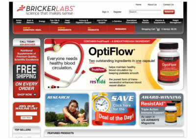 Website Layout created with Adobe Creative Suite by CJ Mascarelli for Bricker Labs.