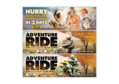 Web Ad Designs - Created with Adobe Creative Suite by CJ Mascarelli for GO AZ Motorcycles.