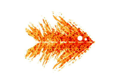 PIZZA FISH - Vector-based illustration created with Adobe Illustrator by CJ Mascarelli.