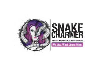 Logo Design created with Adobe Illustrator by CJ Mascarelli for Snake Charmer Body Waxing.