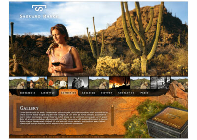 Website Layout created with Adobe Creative Suite by CJ Mascarelli for Saguaro Ranch.