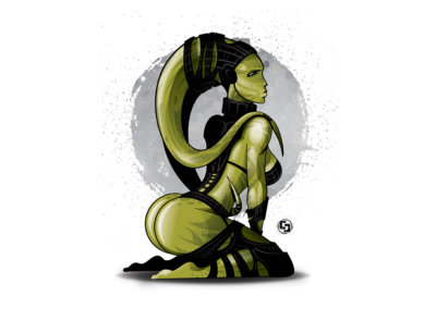 BROODING JADE - Vector-based illustration created with Adobe Illustrator by CJ Mascarelli.